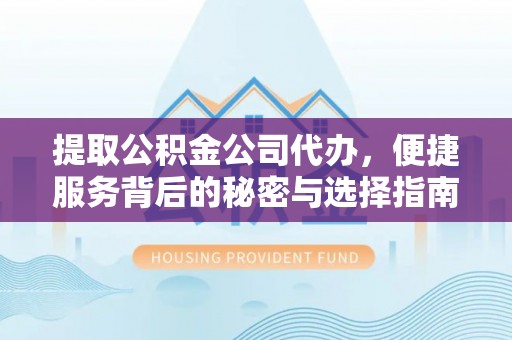临漳提取公积金公司代办，便捷服务背后的秘密与选择指南