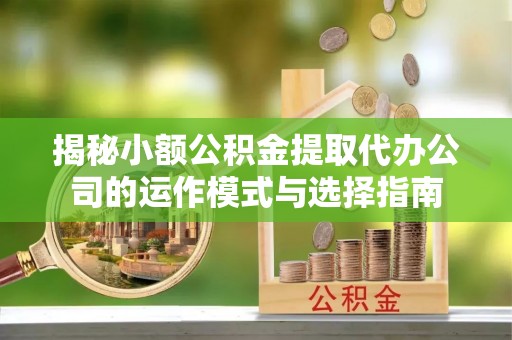 临漳揭秘小额公积金提取代办公司的运作模式与选择指南