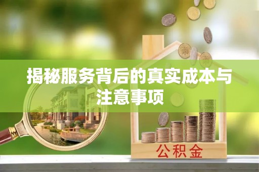 临漳揭秘服务背后的真实成本与注意事项